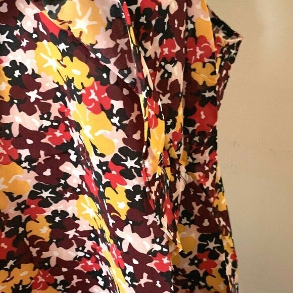 Womens Top Shirt Medium Du Jour Floral Ruffle - Picture 3 of 9